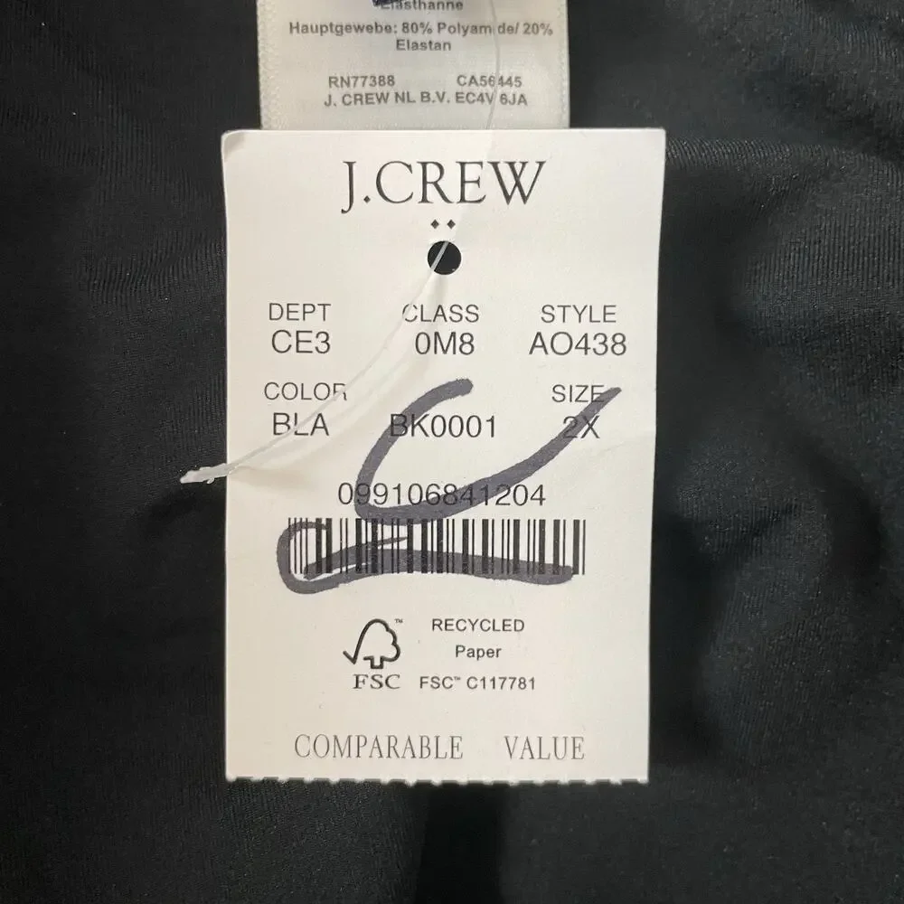 J.‎ Crew Factory Strapless One-Piece Swimsuit Black Size 2X AO439 Beach Vacation